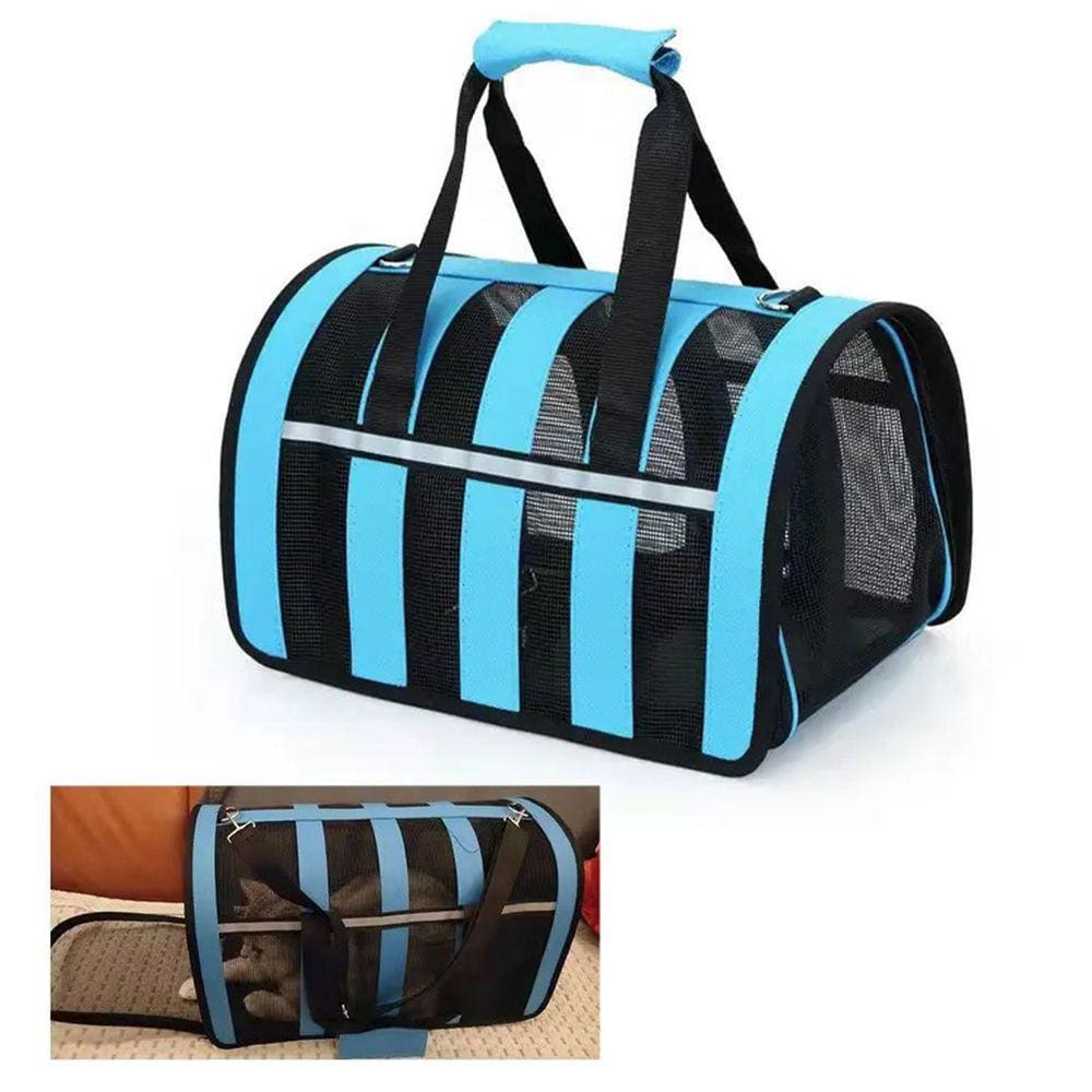 Bolsa Transporte Cao Gato Cachorro Pet Faixa Refletiva Animal de Estimaçao Pequeno Porte Passeio Viagem