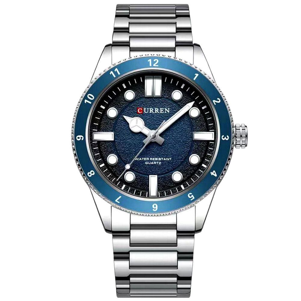 Relógio de Quartzo Masculino Pulseira de Aço inoxidável Design Classico Impermeavel