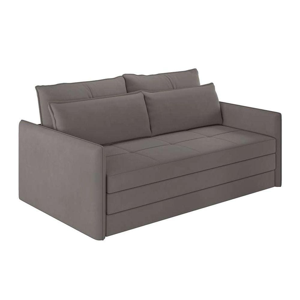 sofá-cama casal 2 lugares sophia suede cinza