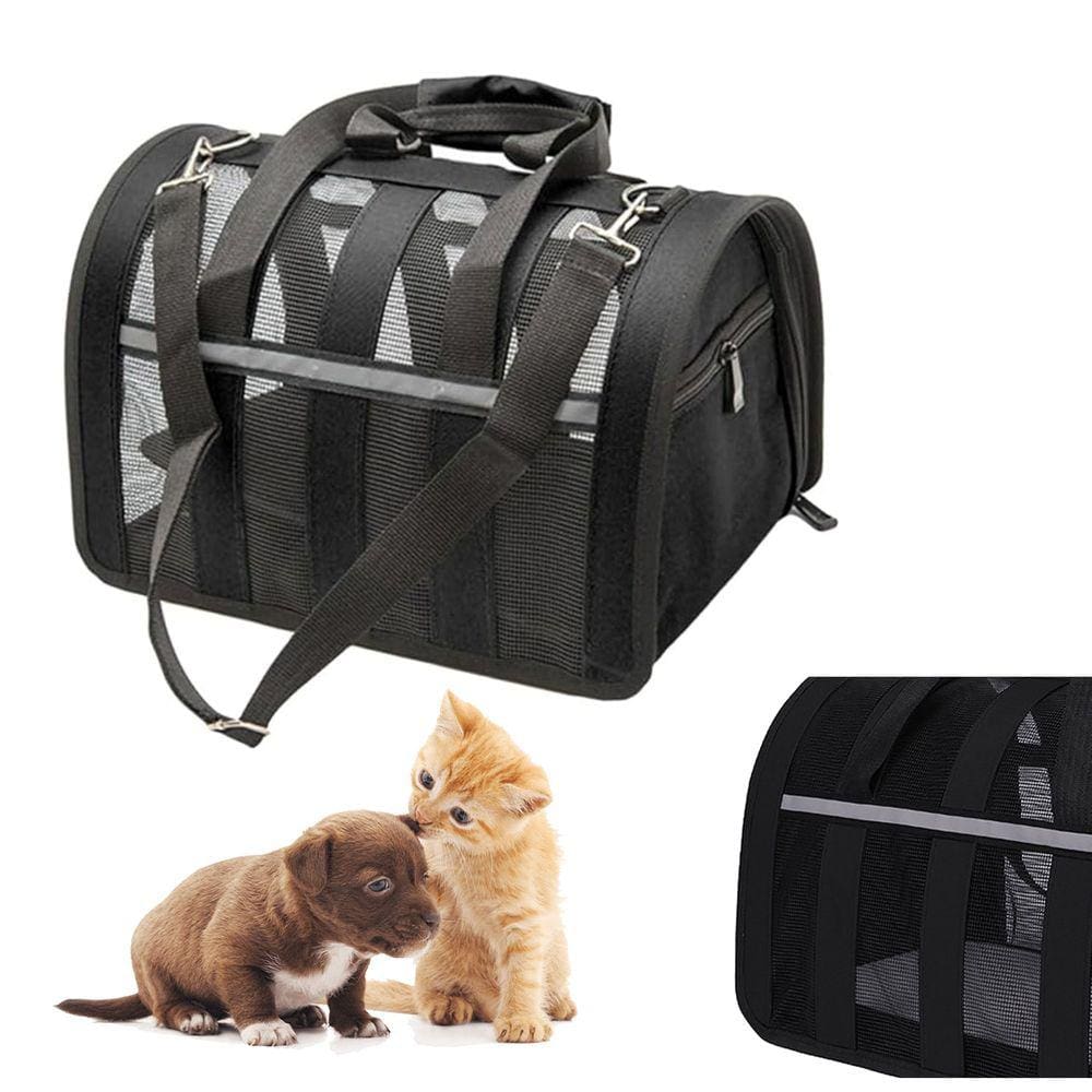 Bolsa Transporte Cao Gato Cachorro Pet Faixa Refletiva Viagem Passeio Carro Aviao Proteçao