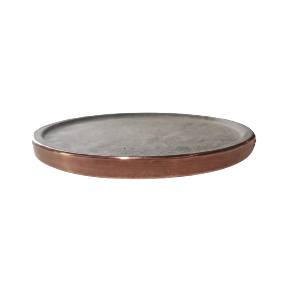 Forma de pizza em pedra sabão de 20 cm sem alças e com aro