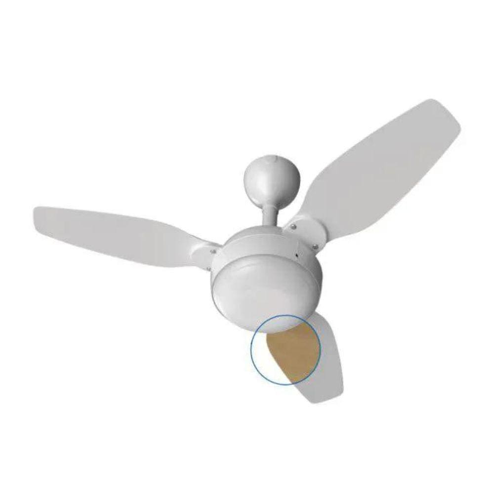 Vnetilador de teto com controle Remoto Inverter Bivolt Legacy pás dupla face Branco e Pinheiro com Lâmpada Inclusa