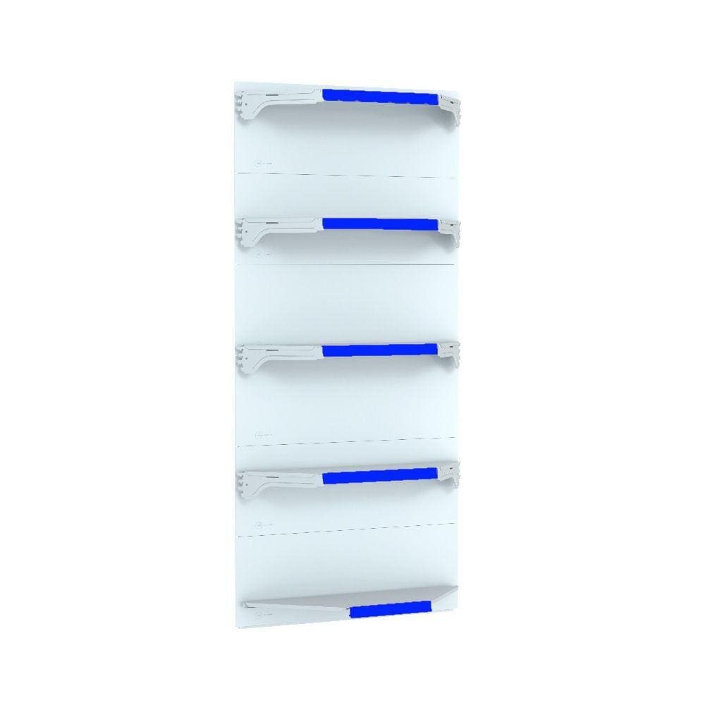 Kit 5 Bandejas Para Gondola Canto 202 Fit 40/60 Branco Pe Az