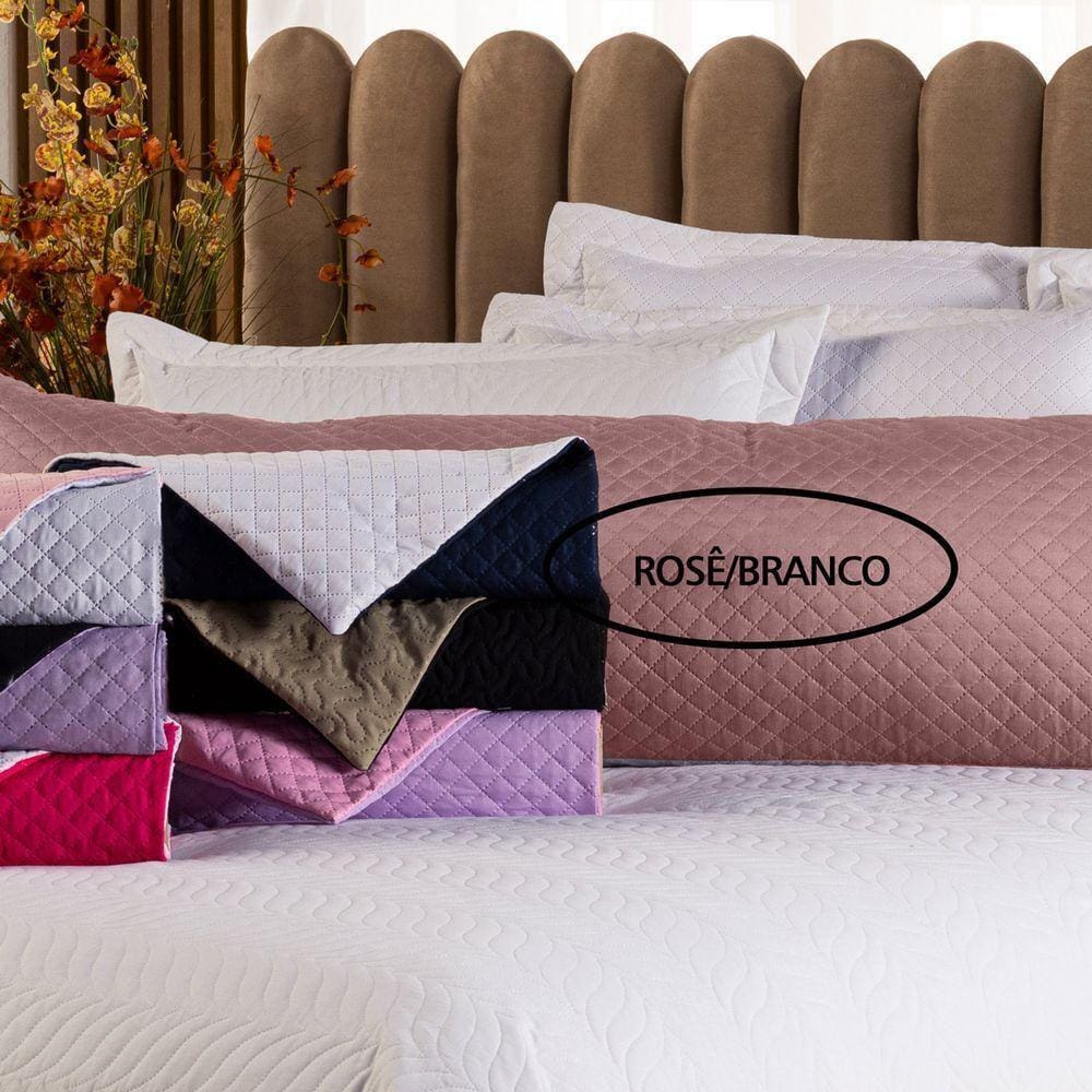 Capa Fronha De Xuxão Matelado Dupla Face Avulsa 1,45m X 45cm - Microfibra Matelada Rosê-branco
