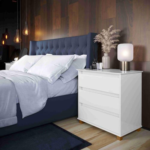 imagem-Mini Cômoda 3 Gavetas Ej Sala Quarto Branco Rede Móveis