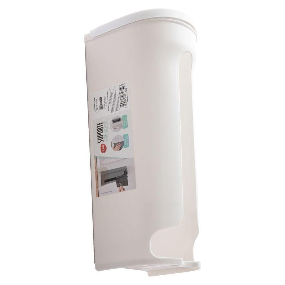 Porta Sacola De Parede Puxa Saco Dispenser Organizador Branco