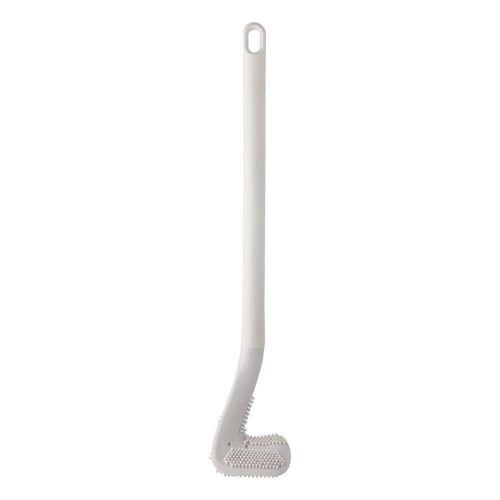 Escova Sanitária Curva Com Gancho Adesivo Branco