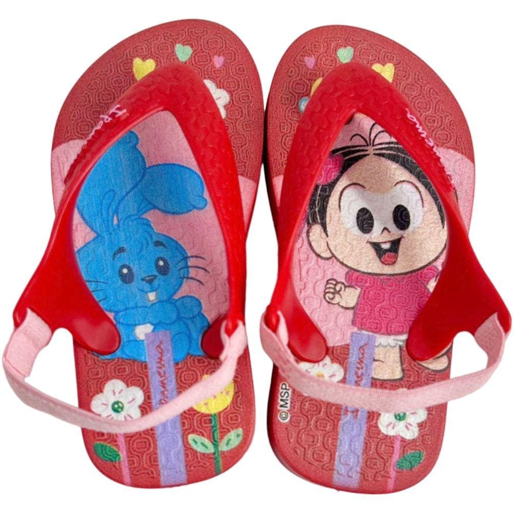 Chinelo Dedo Borracha Infantil Menina Turma da Monica Casual Dia a Dia Ipanema 26791