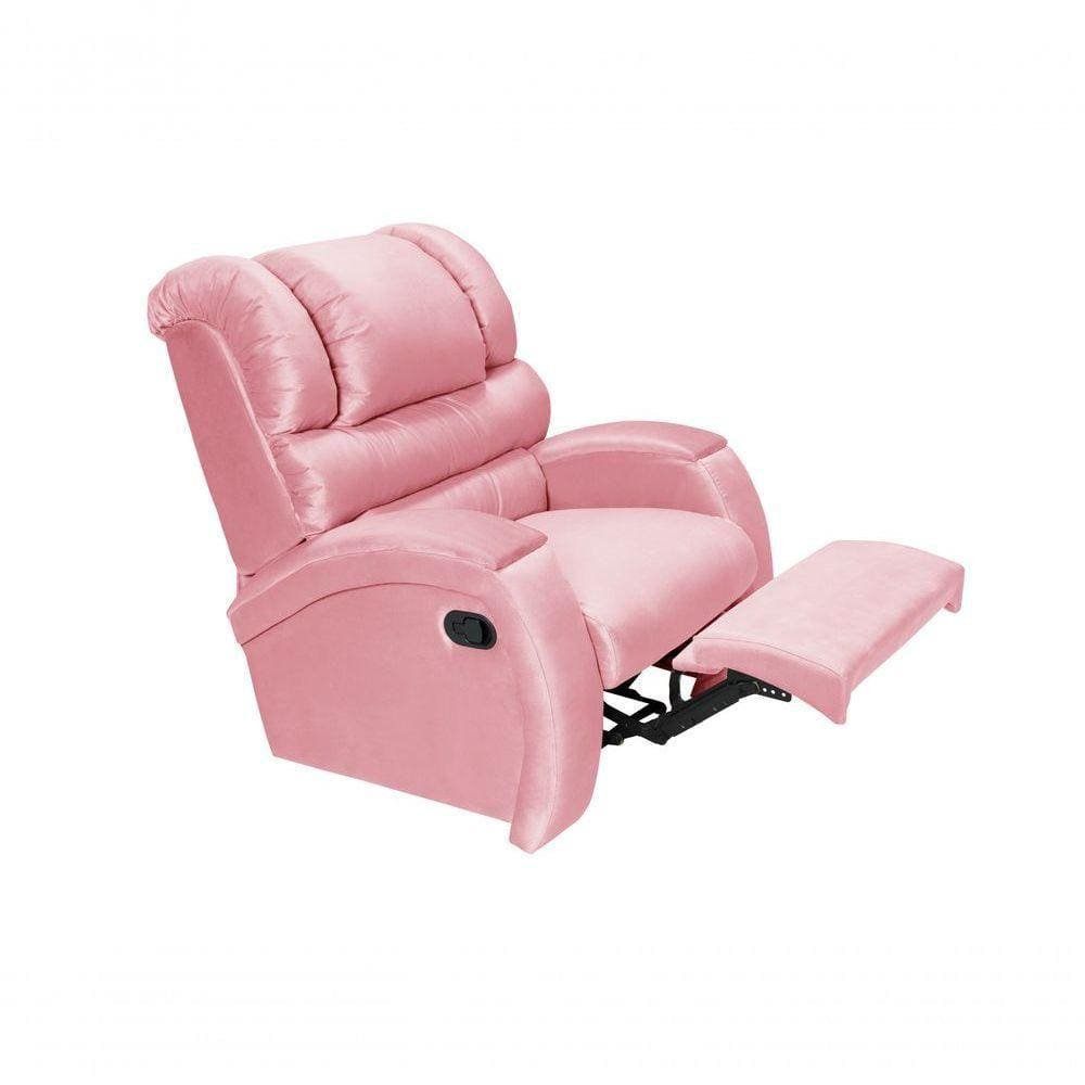 Poltrona Imperial Zero Wall Reclinável Veludo Cor:rosa 200