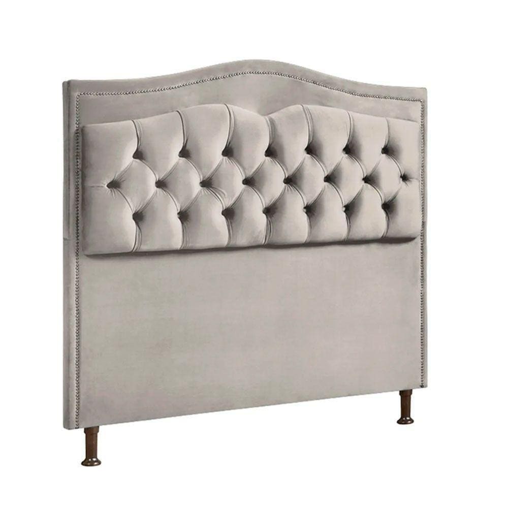 Cabeceira Estofada Holanda 0,90 Solteiro 2.0 Veludo Speciale Home Bege Marfim