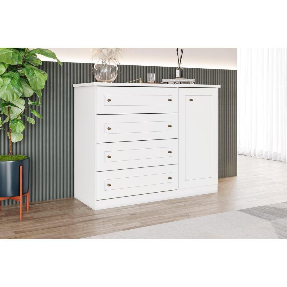 Comoda Americana 01 Pt. 04 Gav. Branco HP - Henn