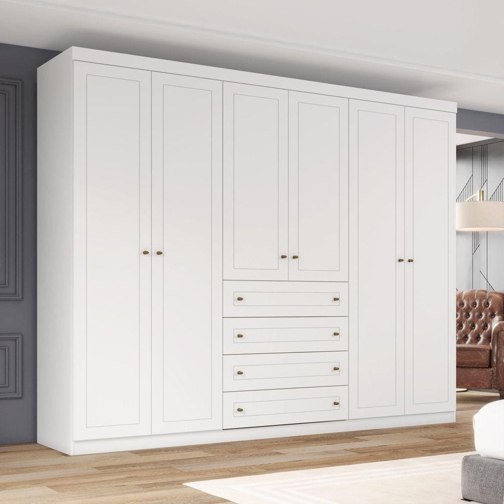 Guarda-Roupa Americano 06 Pts. Branco HP - Henn