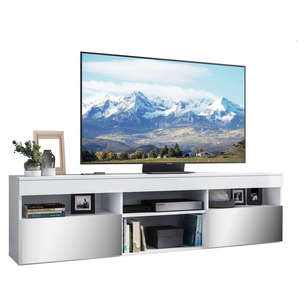 Rack com Espelho para TV até 65” Multimóveis Paris FG3329 com 2 Portas Branco