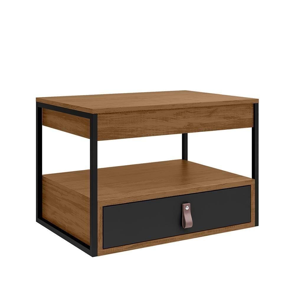 Gabinete Para Banheiro Harley Com 1 Gaveta Preto-canela-preto Preto-canela-preto