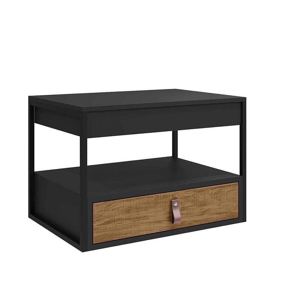 Gabinete Para Banheiro Harley Com 1 Gaveta Preto-preto-canela Preto-preto-canela