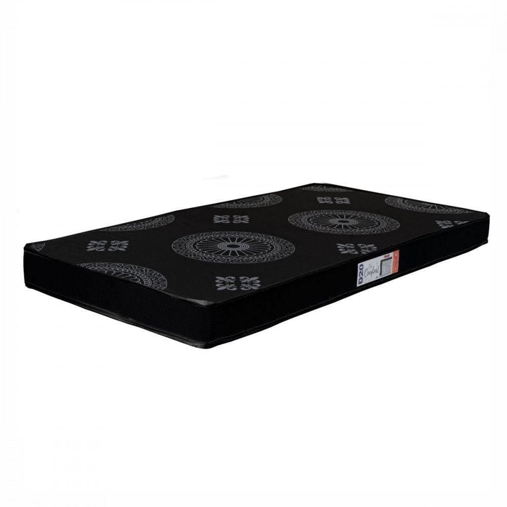 Colchão Solteiro Espuma D20 Pro Confort 88x188x12cm Preto Preto
