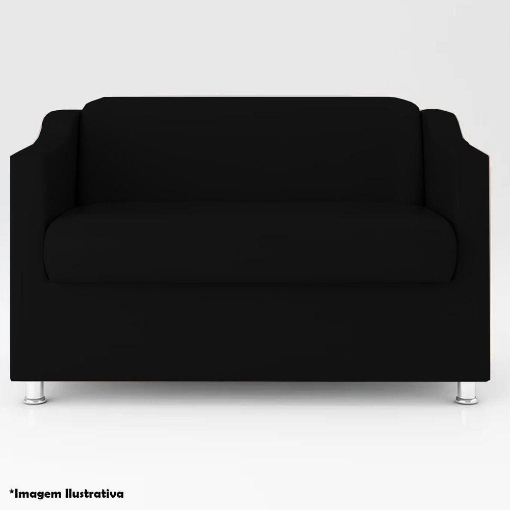Namoradeira 2 Lugares Luiza Sintético Preto
