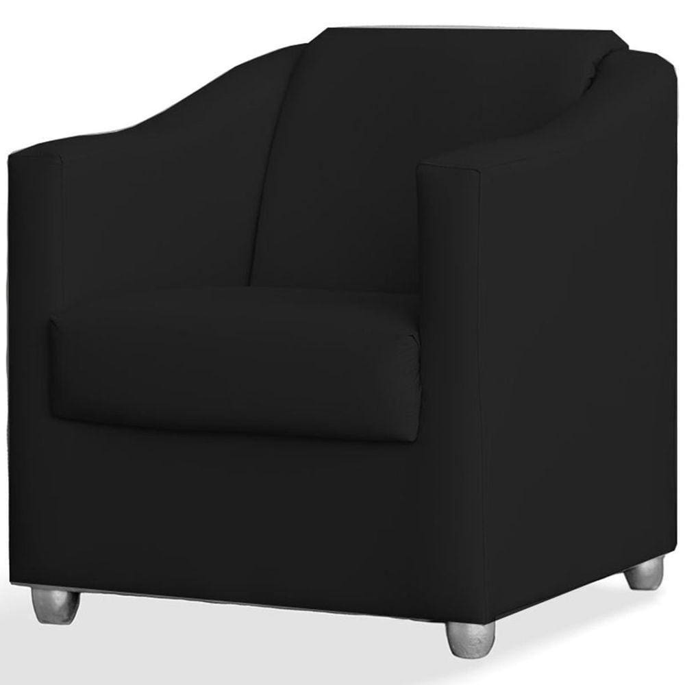 Poltrona Decorativa Luiza Sintético Preto