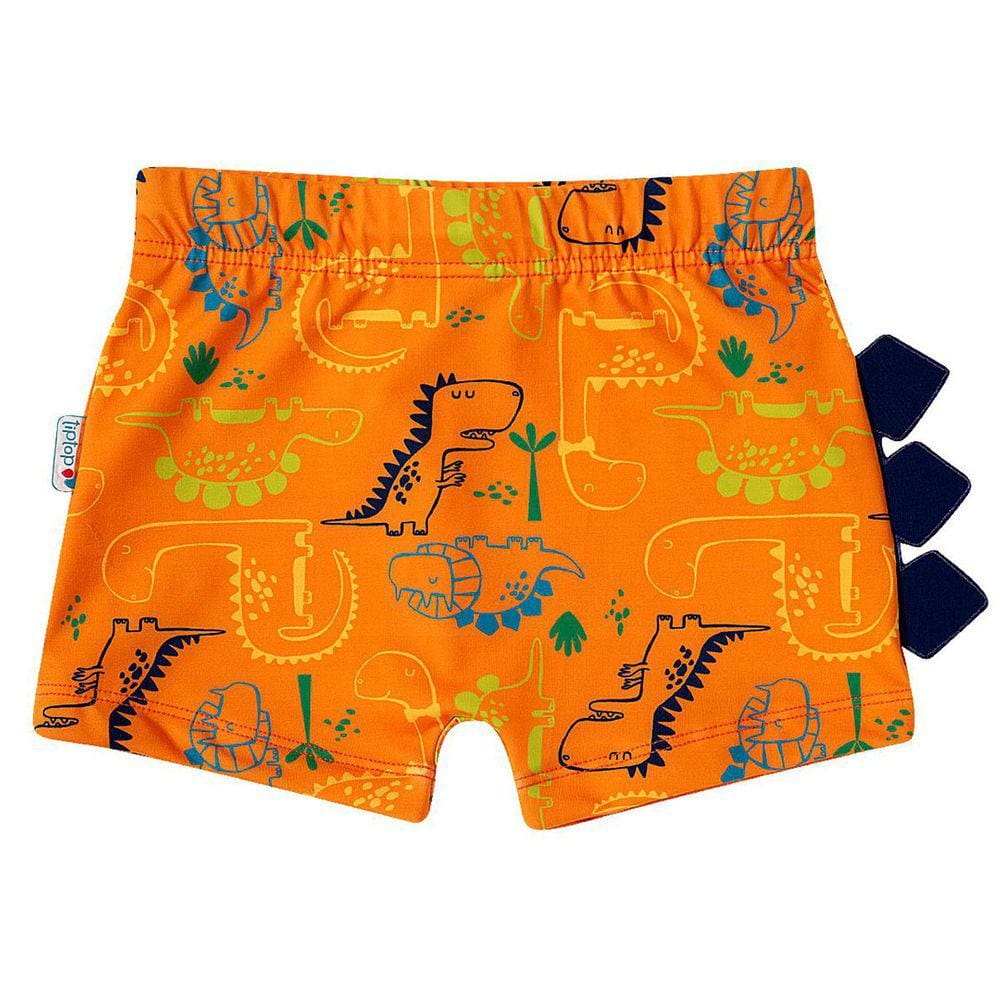 Sunga Boxer Infantil Dinos Laranja Tip Top