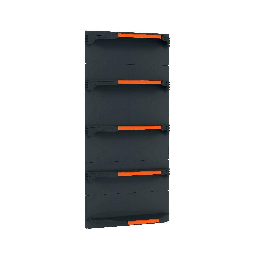 Kit 5 Bandejas Para Gondola Canto 202 Fit 40/60 Preto Pe Lar