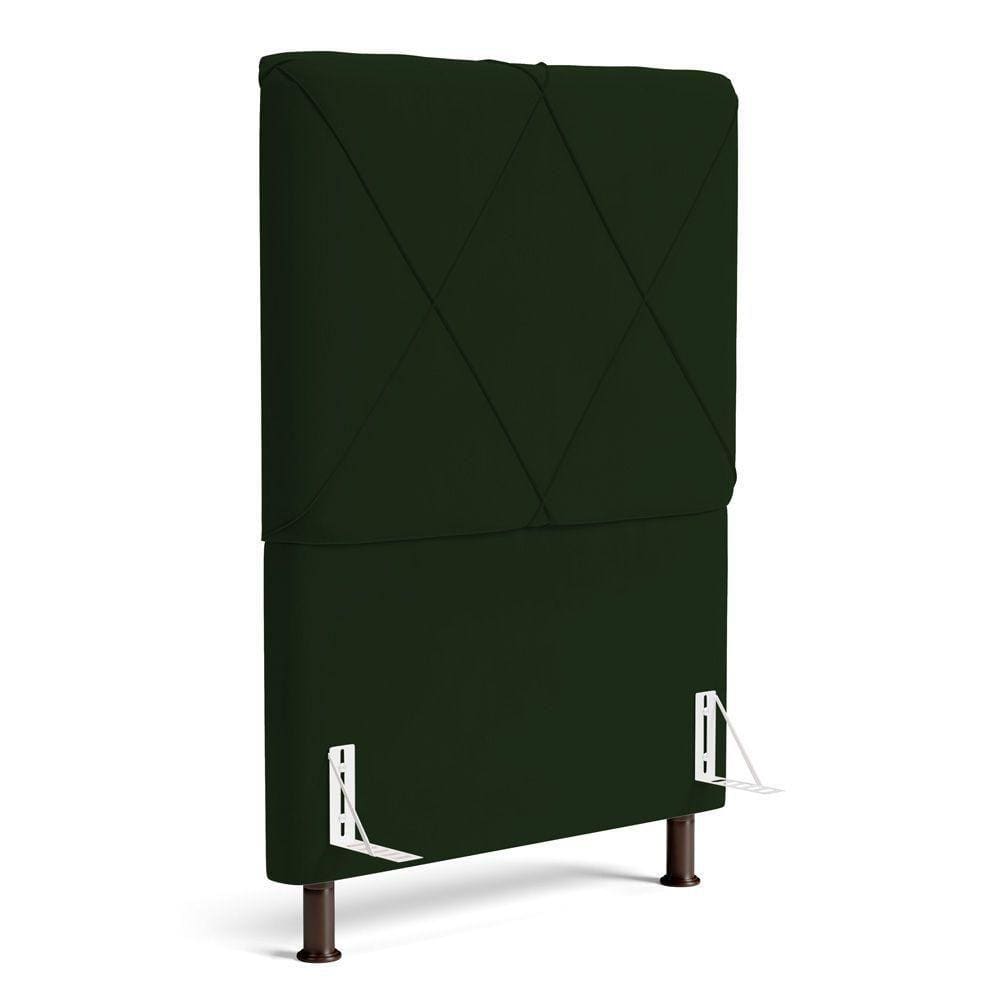 Cabeceira Cama Box Solteiro Mel 90cm Com Frame Veludo Verde - Desk Design