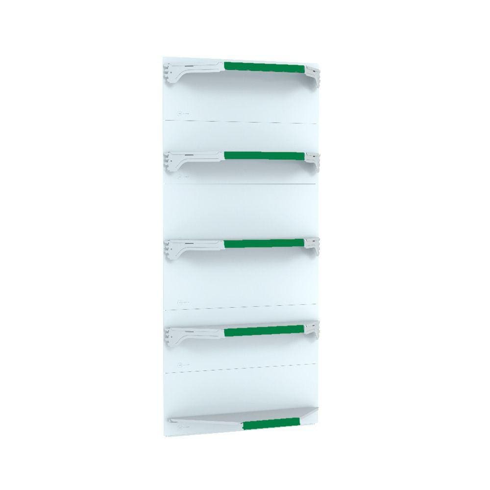 Kit 5 Bandejas Para Gondola Canto 202 Fit 40/60 Branco Pe Ve