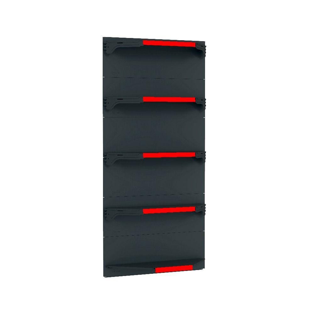 Kit 5 Bandejas Para Gondola Canto 202 Fit 40/60 Preto Pe Ver