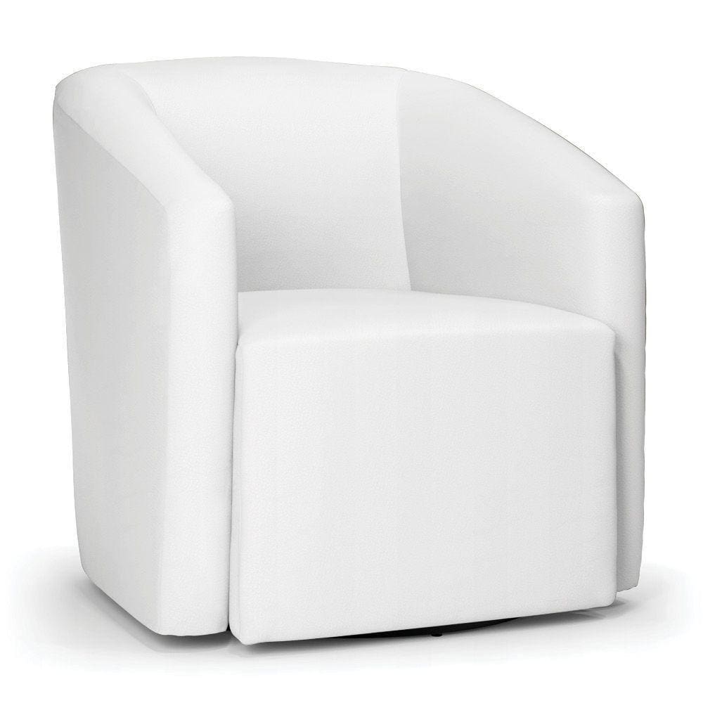 Poltrona Stella Max Corino Branco Base Giratória - D\\`rossi