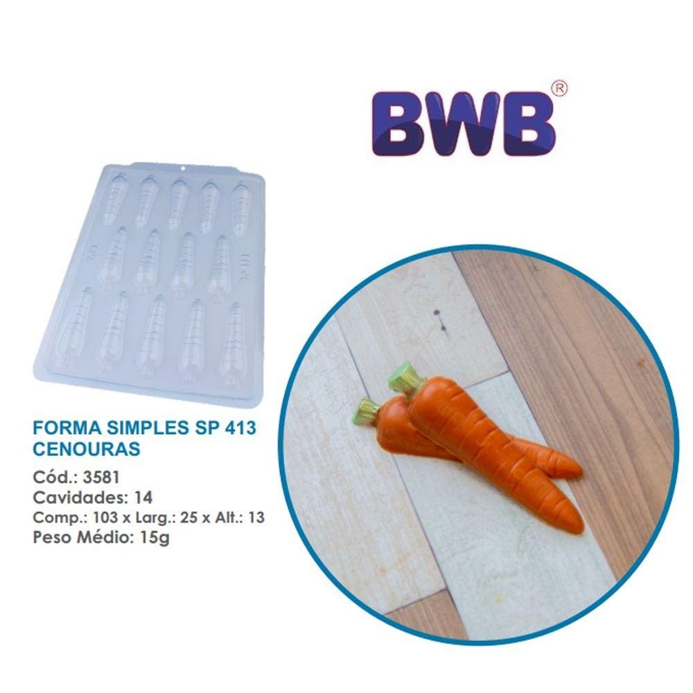 Forma de Cenouras 15g cada simples pascoa bwb 3581 sp 413