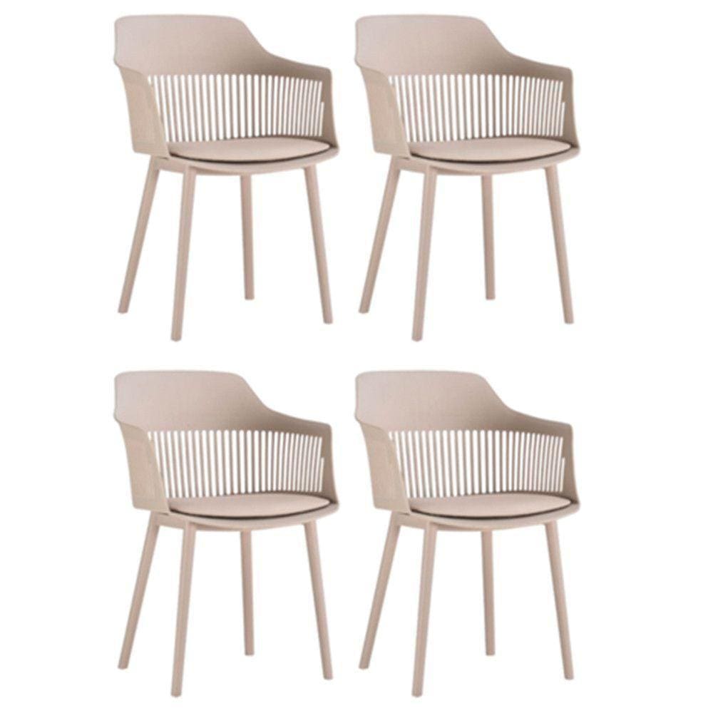 Kit C- 4 Cadeiras Montreal C- Estrutura Em Polipropileno Fratini Nude