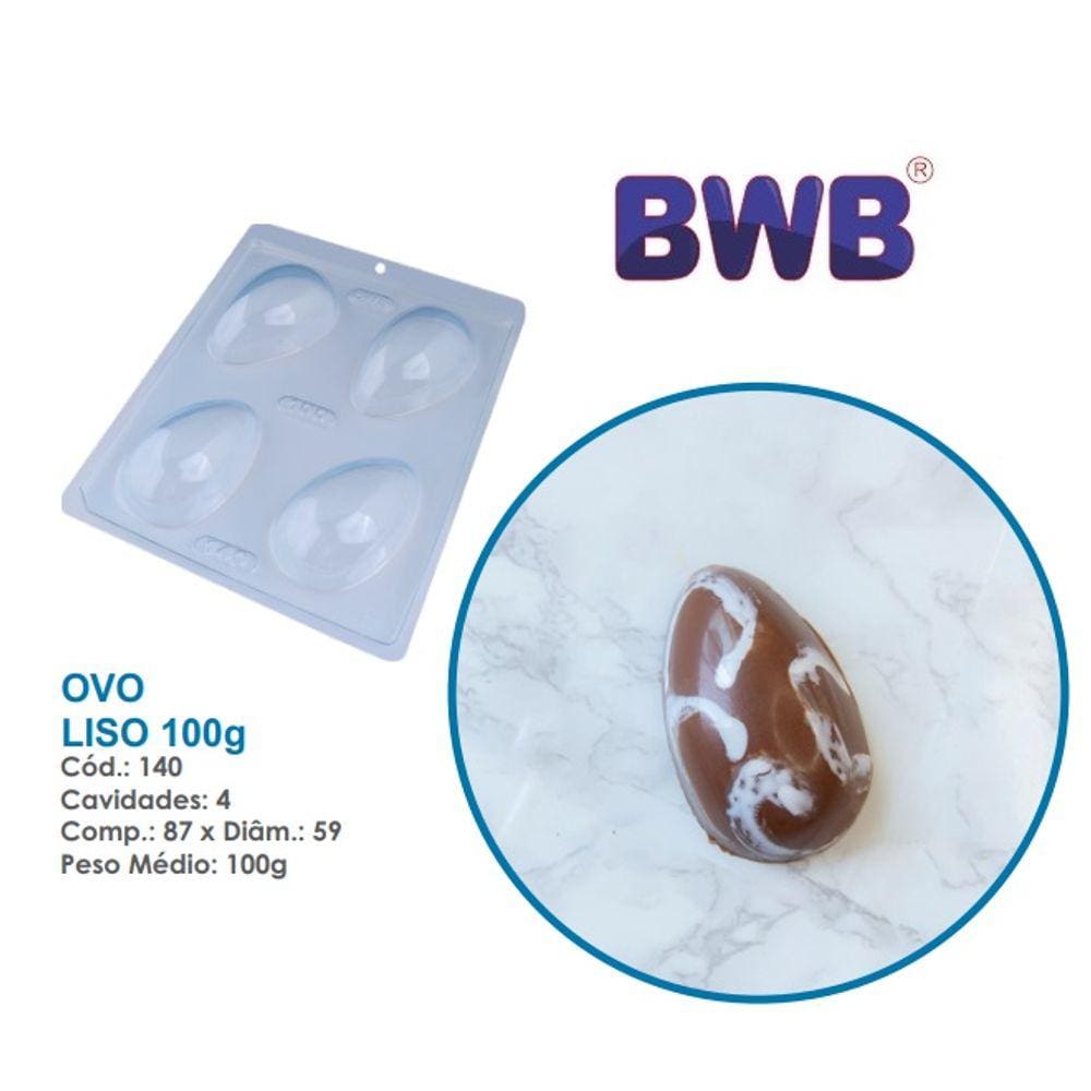 Forma de ovo de pascoa liso 100g bwb simples 140 Tradicional Chocolate