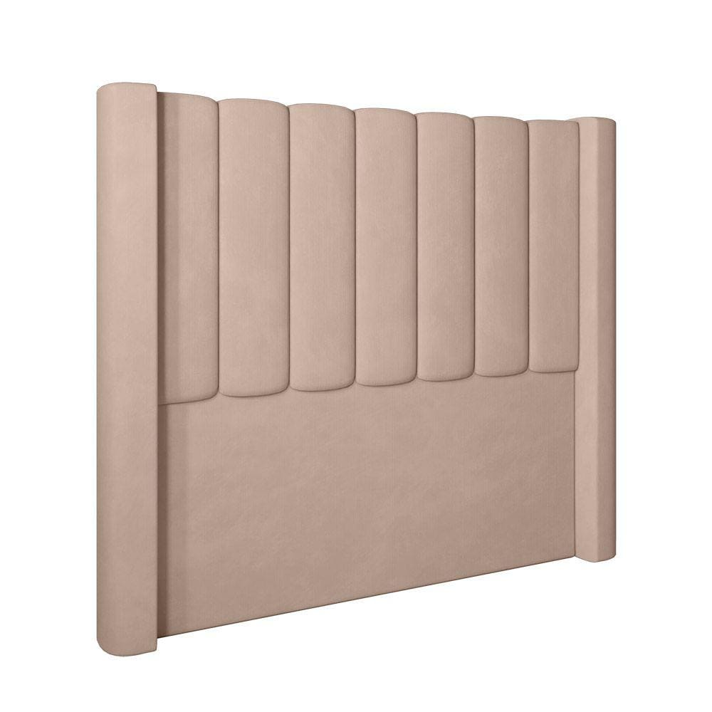 Cabeceira Para Cama Box Queen 160 cm Rania Veludo Bege I02 - D`Rossi
