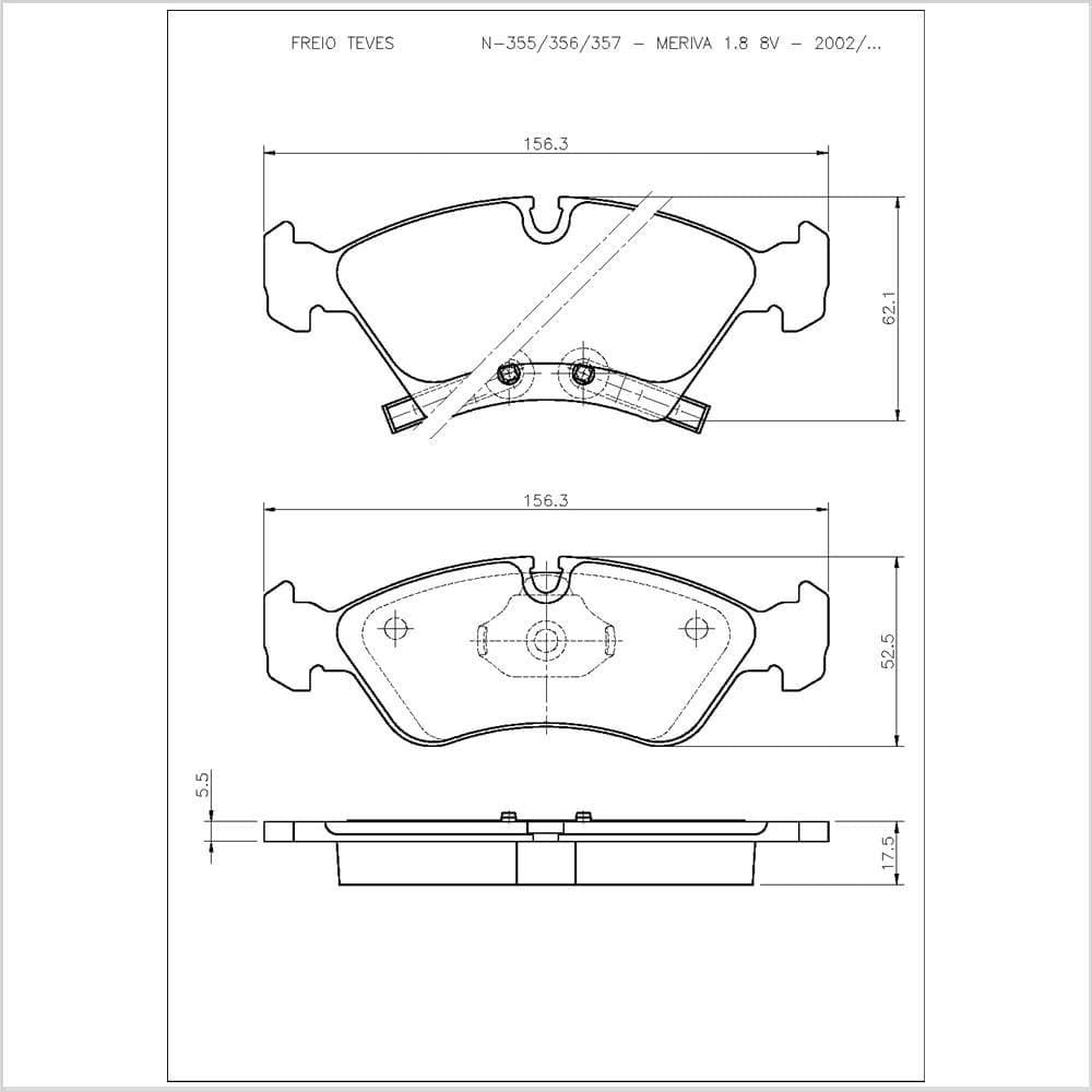 Pastilha de Freio Cobreq N-355 Chevrolet Meriva/Zafira