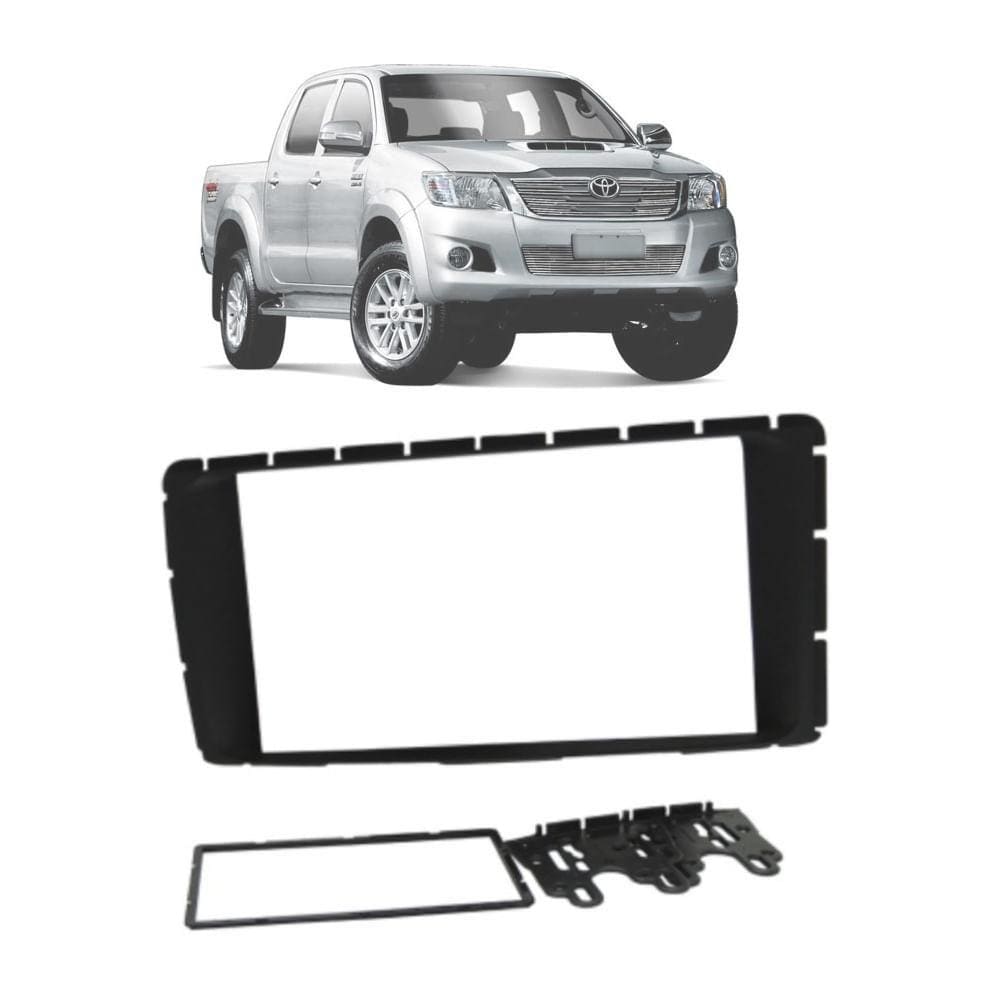 Moldura 2 Din Fiamon 2368 Toyota Hilux 2012 até 2015 Preta