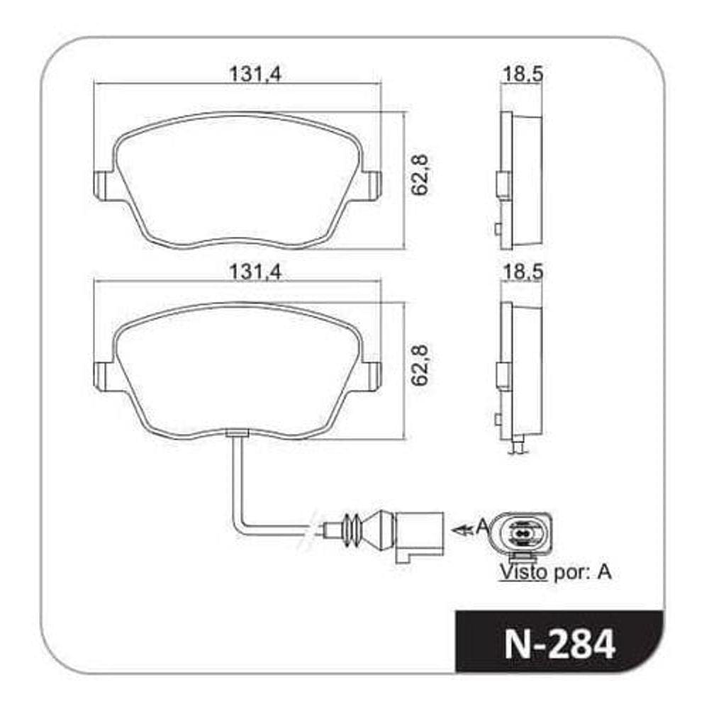 Pastilha de Freio Cobreq N-284 Volkswagen Polo 2002 até 2014