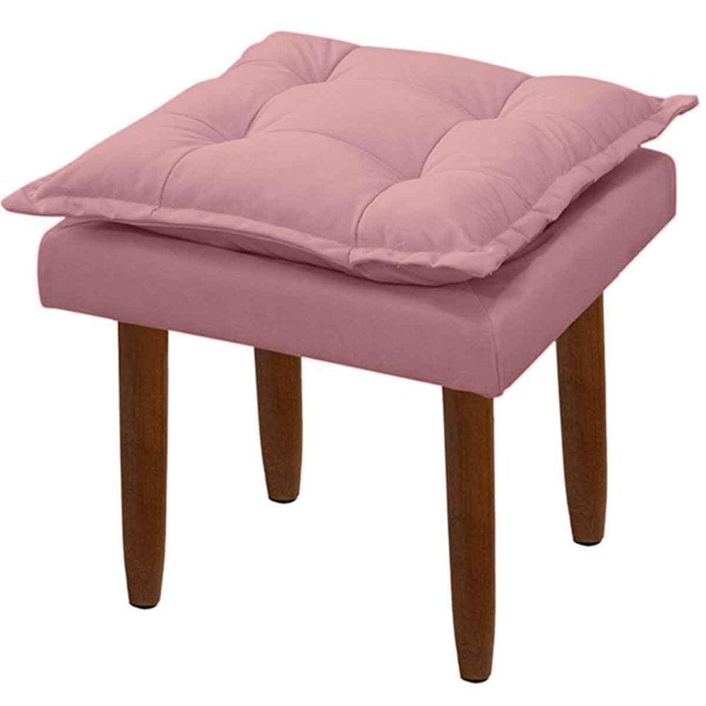 Puff Decorativo Heloíse Veludo Rosê