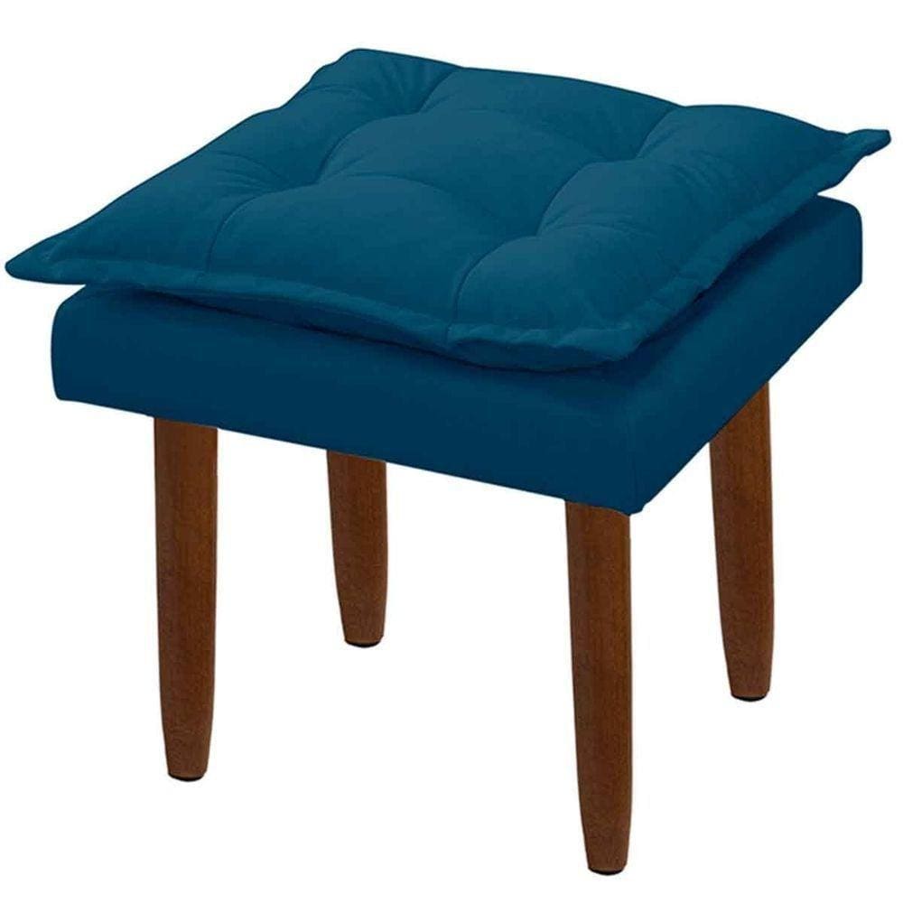 Puff Decorativo Heloíse Veludo Azul Marinho