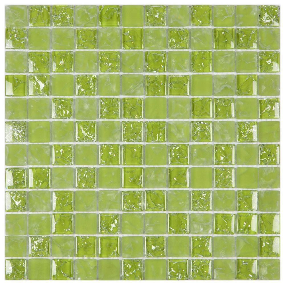 Pastilha de Vidro Ice Glass Mosaic 30cmx30cm Placas Verde