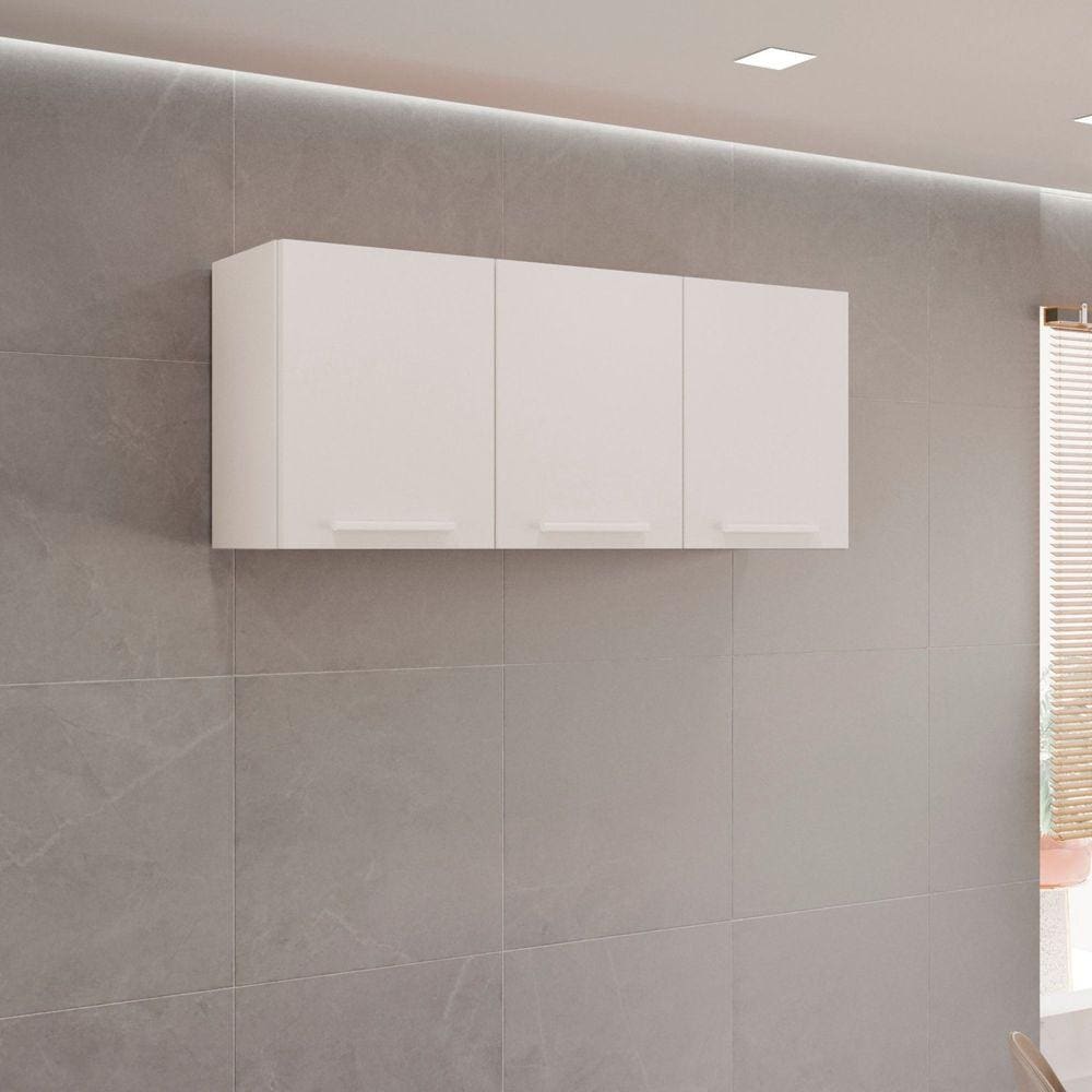 Armário Aéreo de Cozinha 3 Portas Bella Branco