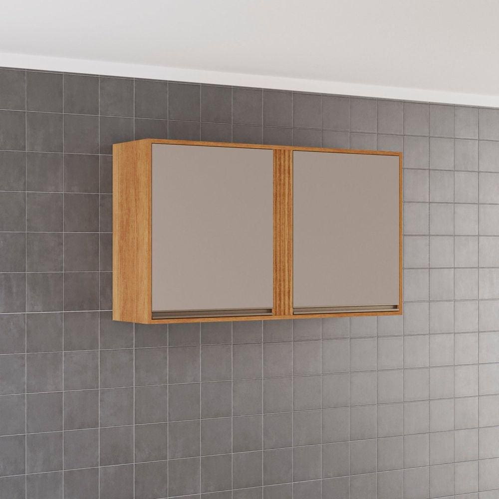 Armário para Cozinha Aéreo 2 Portas Pérola Cinamomo/Off-White