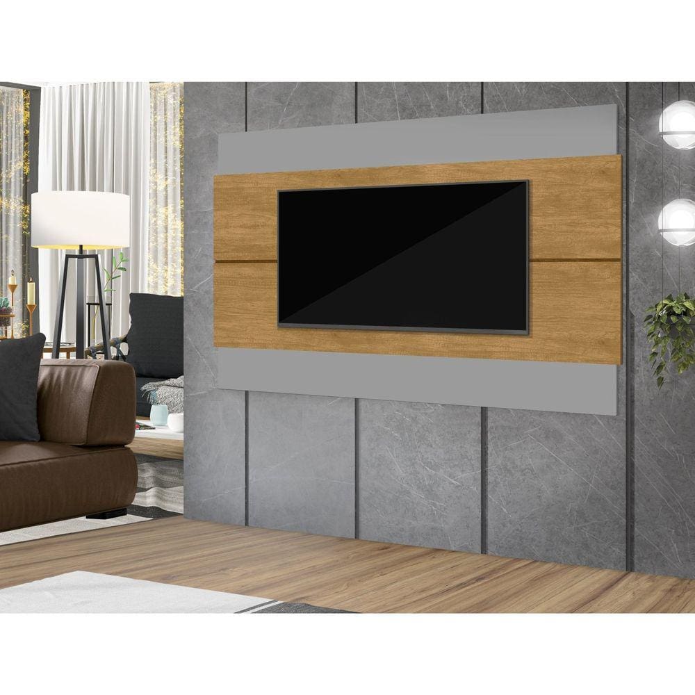 Painel para Tv até 89 Polegadas 220 Cm Berlim Cinza/Marrom
