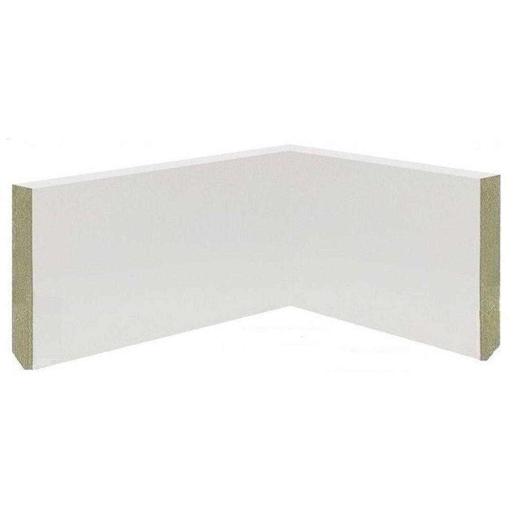 Rodapé Liso 10cmx1,5cmx220cm MDF Revestido Casablanca Branco