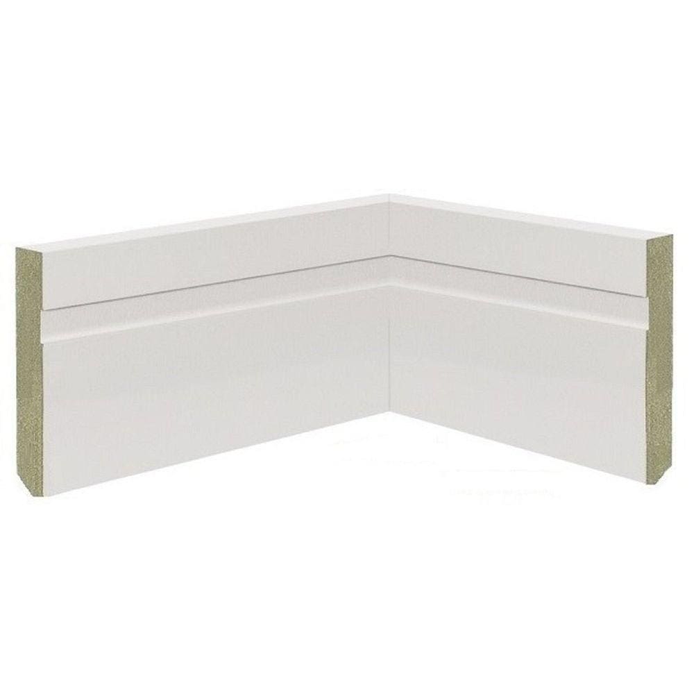 Rodapé de MDF 10cm x 15mm x 2.20m Revestido Frisado Casablanca Branco