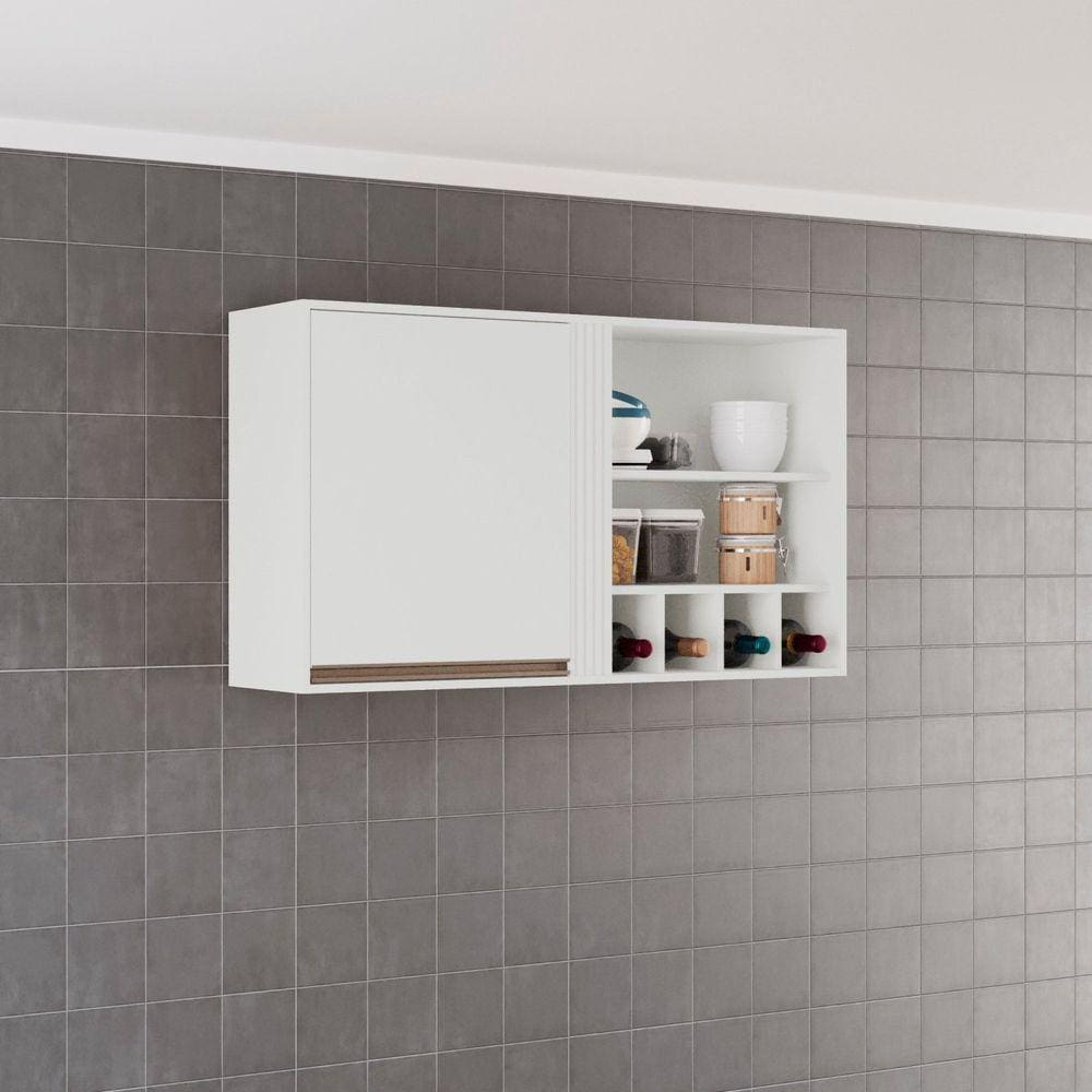 Armário para Cozinha Aéreo 1 Porta Pérola Branco