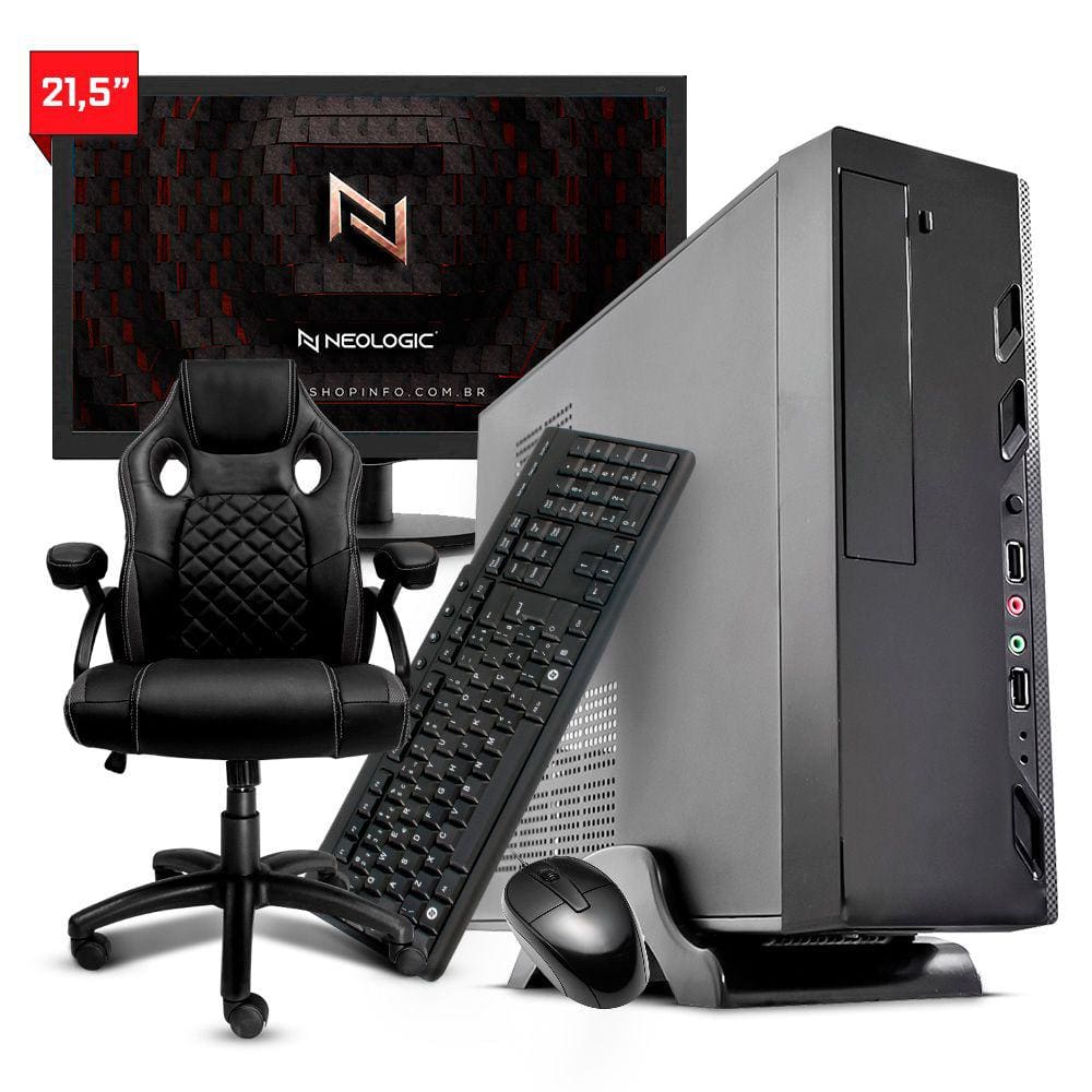 Computador Completo Intel Core I5 10400 10º Geracao 8Gb Ssd 240Gb + Cadeira - Neologic Home Slim - Nli84187