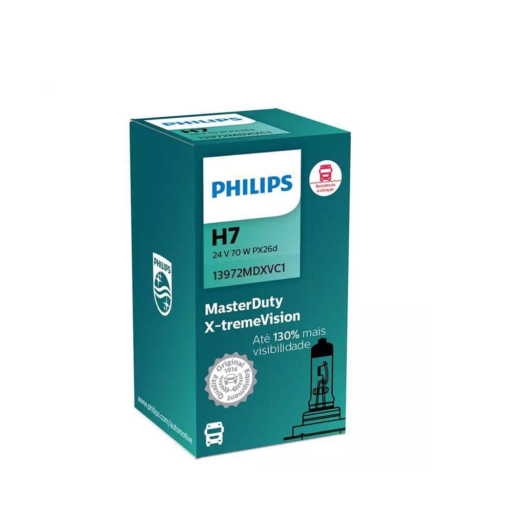 Lâmpada Farol H7 Philips Master Duty X-Treme Vision 24V