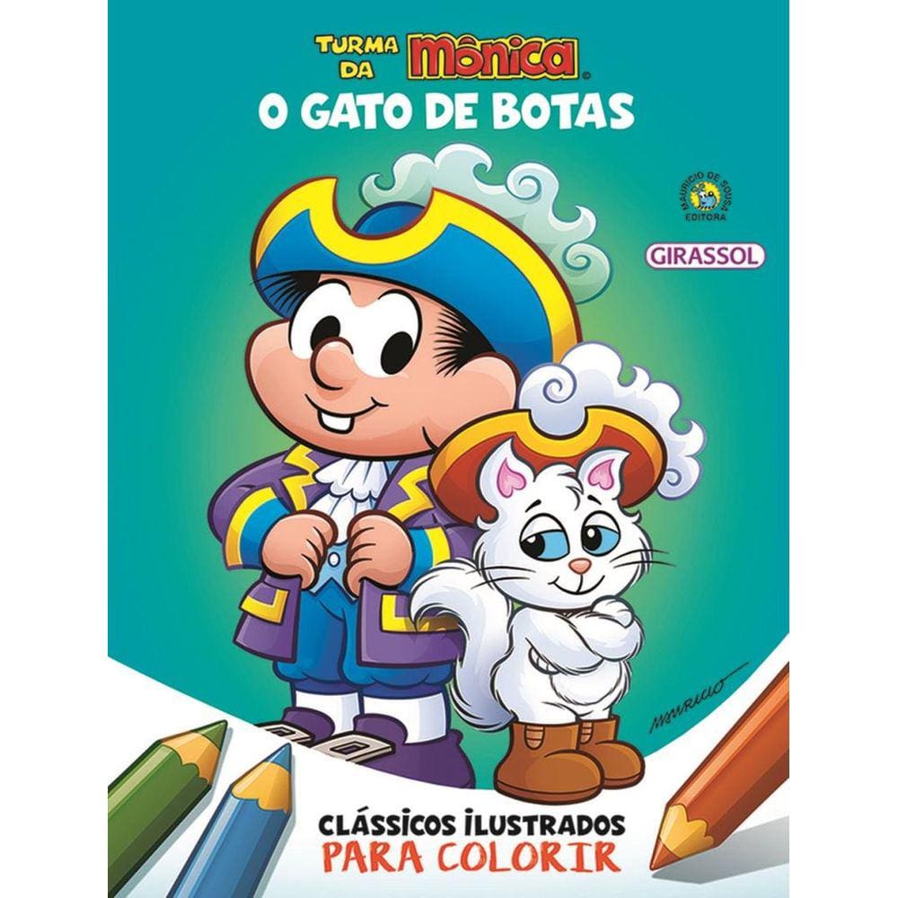 Turma Da Monica Classicos Ilustrados Para Colorir - O Gato De Botas