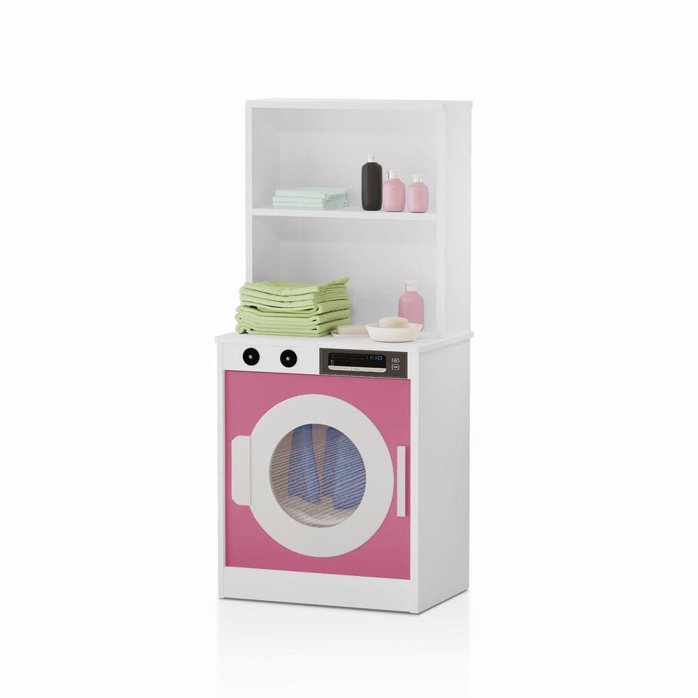 Mini Lavanderia Lava Roupas Infantil Rosa Mdf