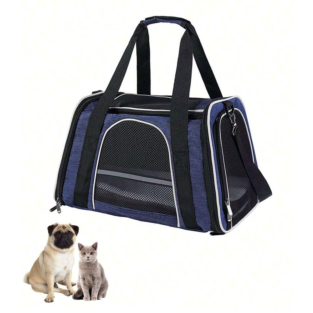 Bolsa Transporte Gato Cao Cachorro Pet Faixa Refletiva Viagem Passeio Animal de Estimaçao Pequeno Porte Aviao Onibus Carro