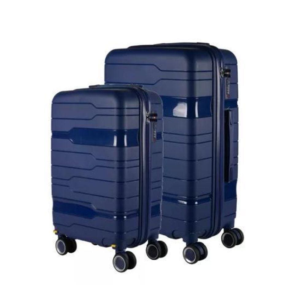 Cj Mala 23Kg + 10Kg Polipropileno Inquebrável Azul Marinho